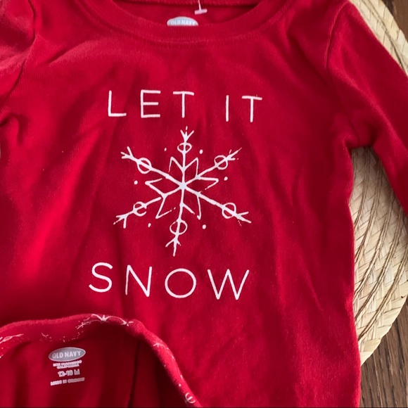 Old Navy 12-18M Let It Snow Cotton LoungeWear  Set - Picture 7 of 11